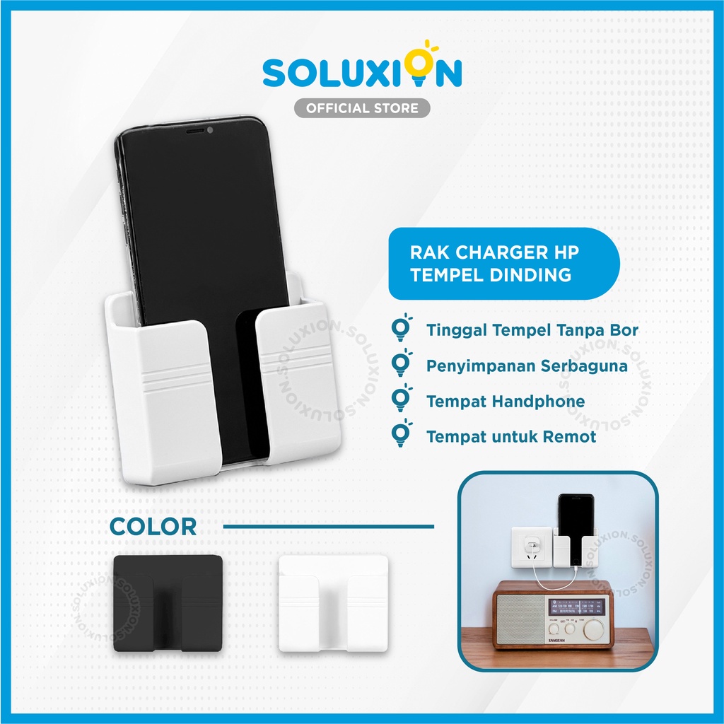 Rak Hp Dinding Tempel Tempat Charger Cas handphone  Kotak Penyimpanan hape remote casan rapi anti sl