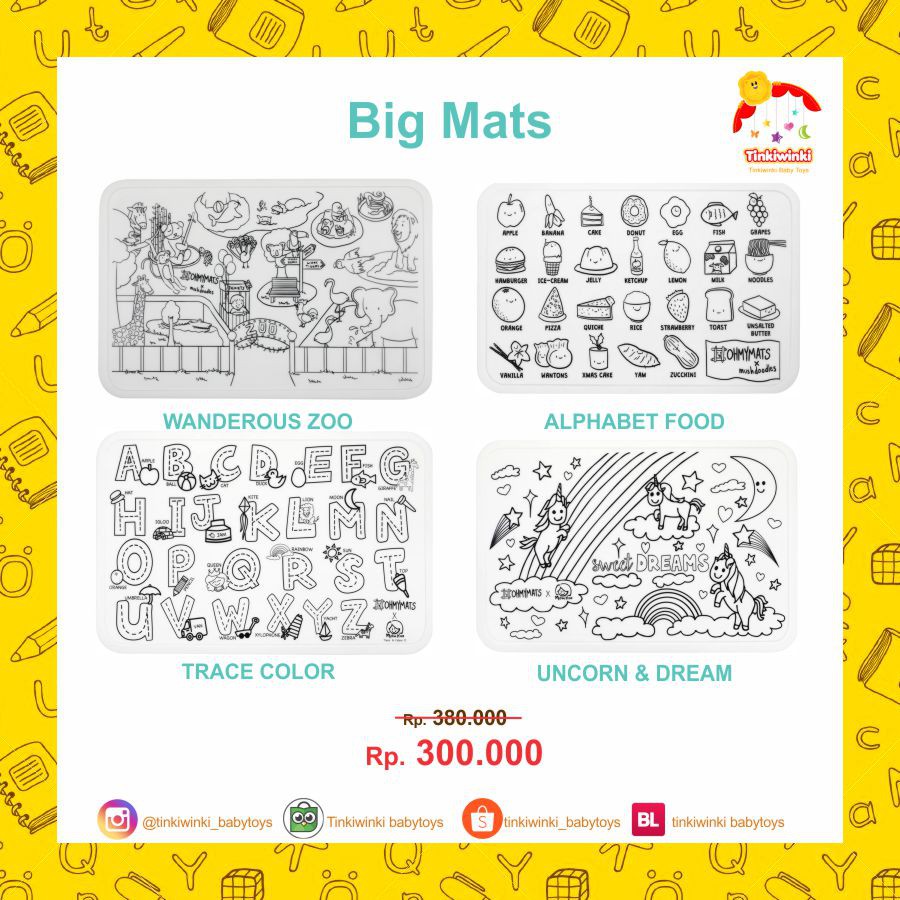 Oh My Mats Big / Large Reusable Colouring Mats