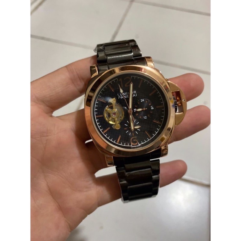 Jam Tangan Luminor Panerai Automatic Crono Detik Bawah aktif Diameter 4.5Cm#jamtanganpria