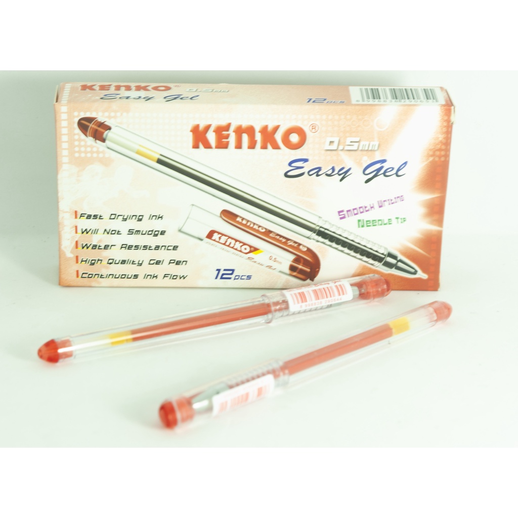 

PULPEN GEL / CAIR KENKO EASY GEL WARNA MERAH ( 1 BOX = 12 PCS )