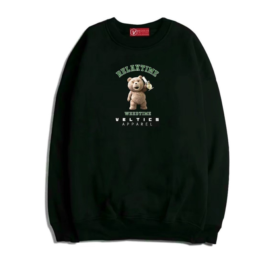 Sweater Crewneck Relaxtime Weedtime Crewneck Pria/Wanita Sweatshirt Veltics Apparel