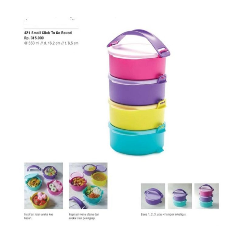 Rantang Modern Bahan Plastik Small Click To Go Round