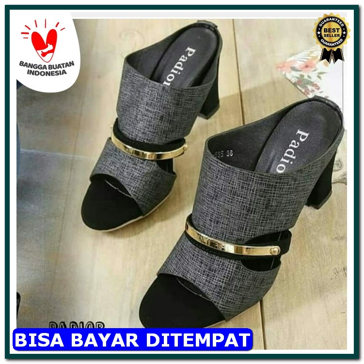 High Heels Selop Vintage Hak Tahu Wanita Import Gaya Korea Sandal PQ324 Sandal High Heels Wanita Lu