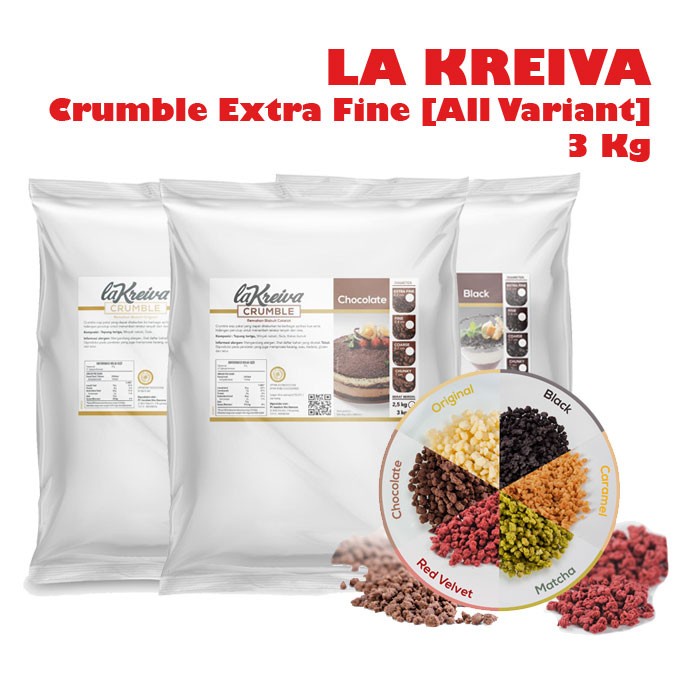 

La Kreiva Crumble Extra Fine 3 Kg / Remahan Biskuit ALL VARIANT] (ORI)