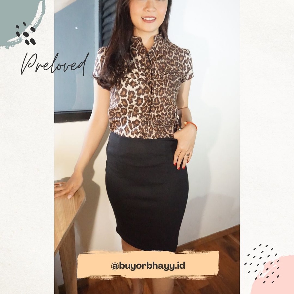 Preloved Bawahan Midi Skirt - Rok Pendek Rok Mini Hitam