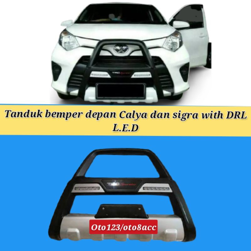 Tanduk bumper depan calya dan sigra plus drl Led