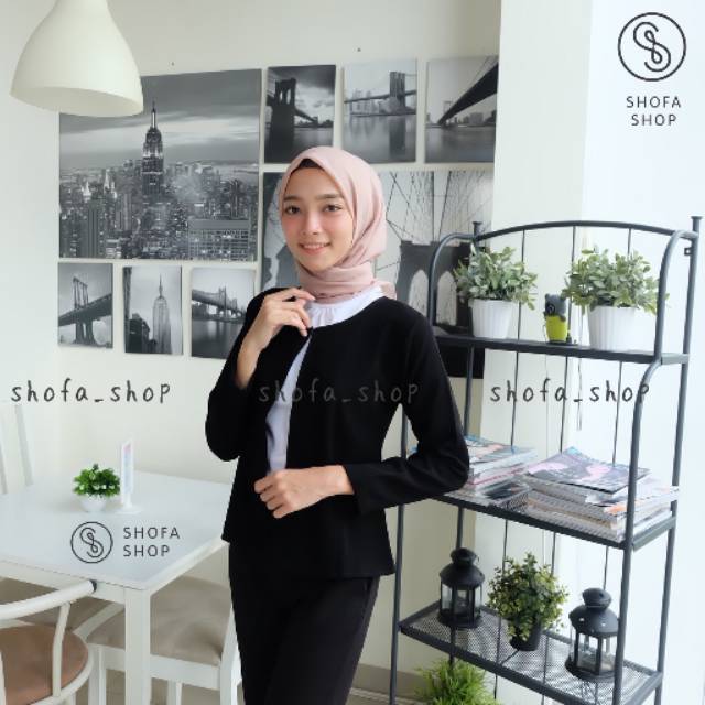 Blazer Hitam.Blazer Hitam Polos.Blazer Sidang.Blazer Busui. Blezer Hitam. Blezer hitam polos