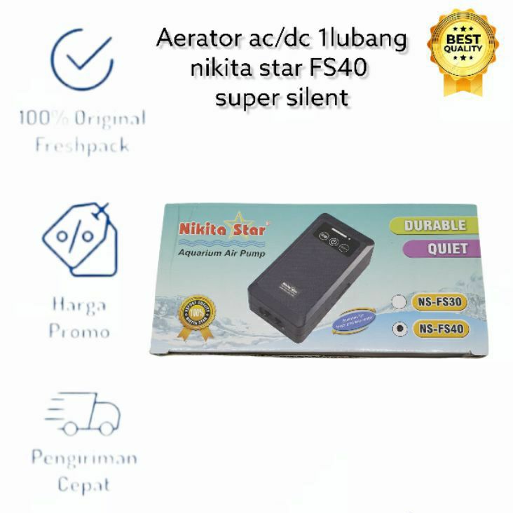 Aerator AC/DC 2 lubang nikita star FS 40 portable airpump