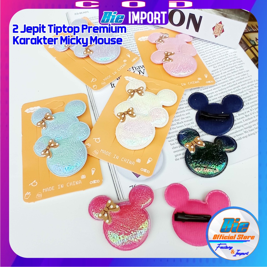 2 Pcs Jepit Tiptop Karakter Premium Impor Best Seller