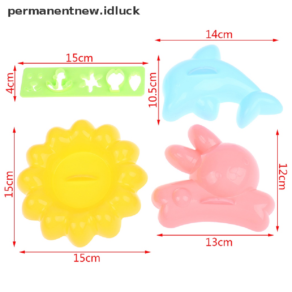 4pcs / Set Cetakan Nasi Rumput Laut Bentuk Kartun Kelinci Lumba-Lumba Untuk Aksesoris Dapur