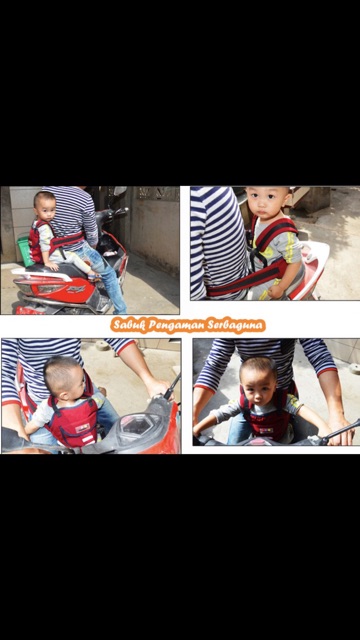 Sabuk pengaman anak serbaguna bisa dipakai saat dimobil dan di motor ok  good quality