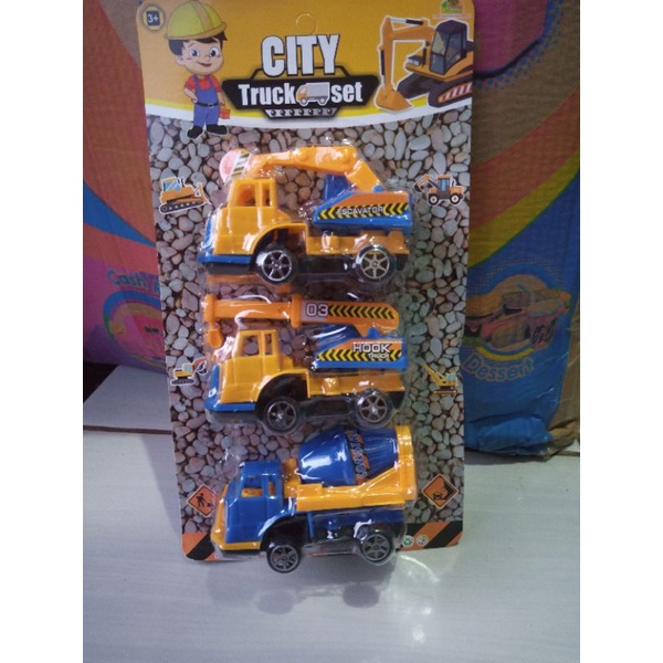 mainan truk konstruksi city truck set