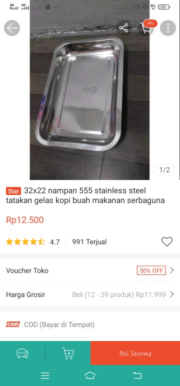 Capitan Capit Penjepit Makanan Stainless Steel Besi Ukuran Sedang