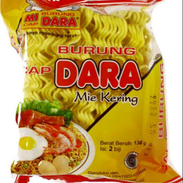 Burung Dara Mie Kering 136 Gram Warna Merah