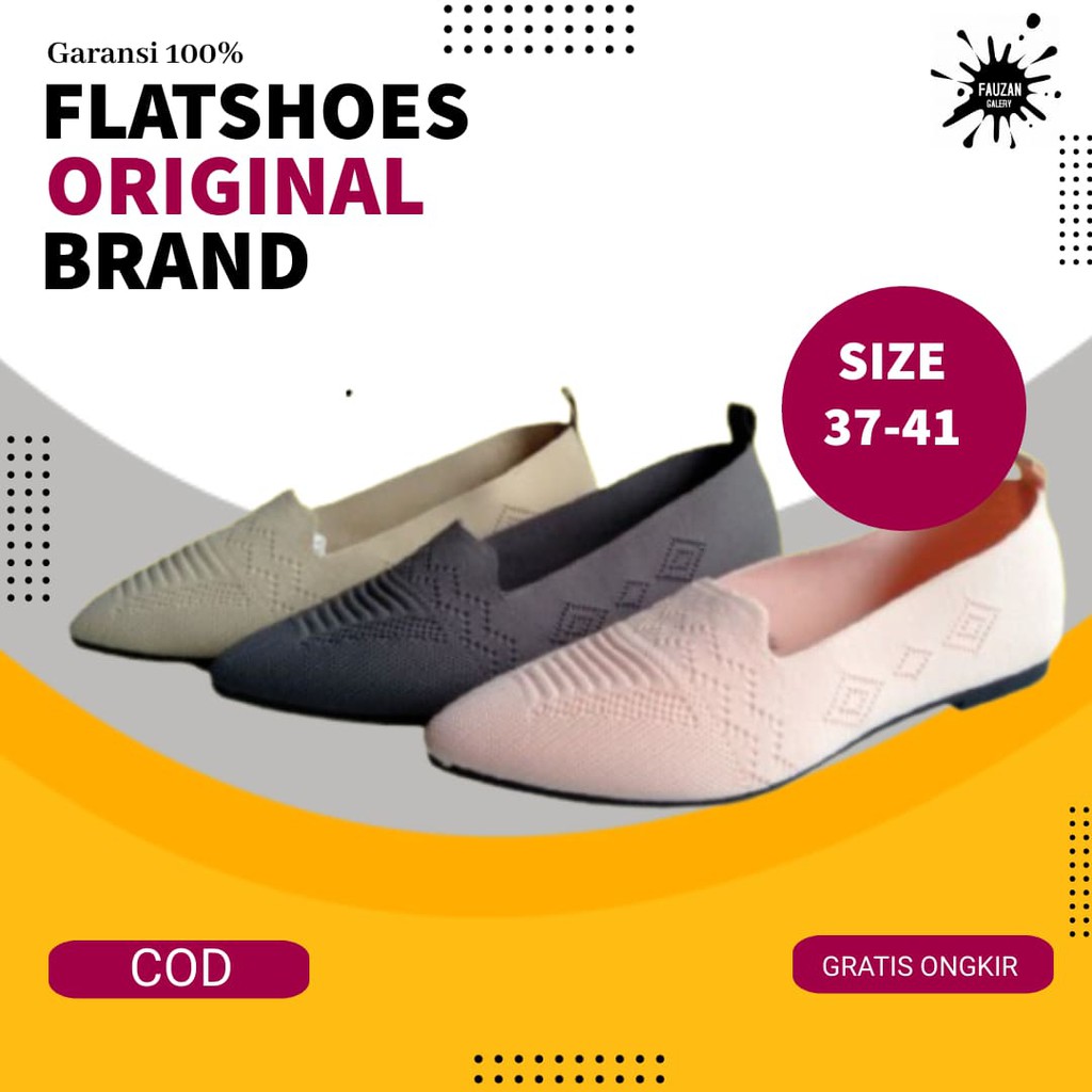 Sepatu Flats Shoes Lepes Flatshoes Pansus Karet Rajut Santai Spatu Pancus Flat Datar Santai Balet Wa