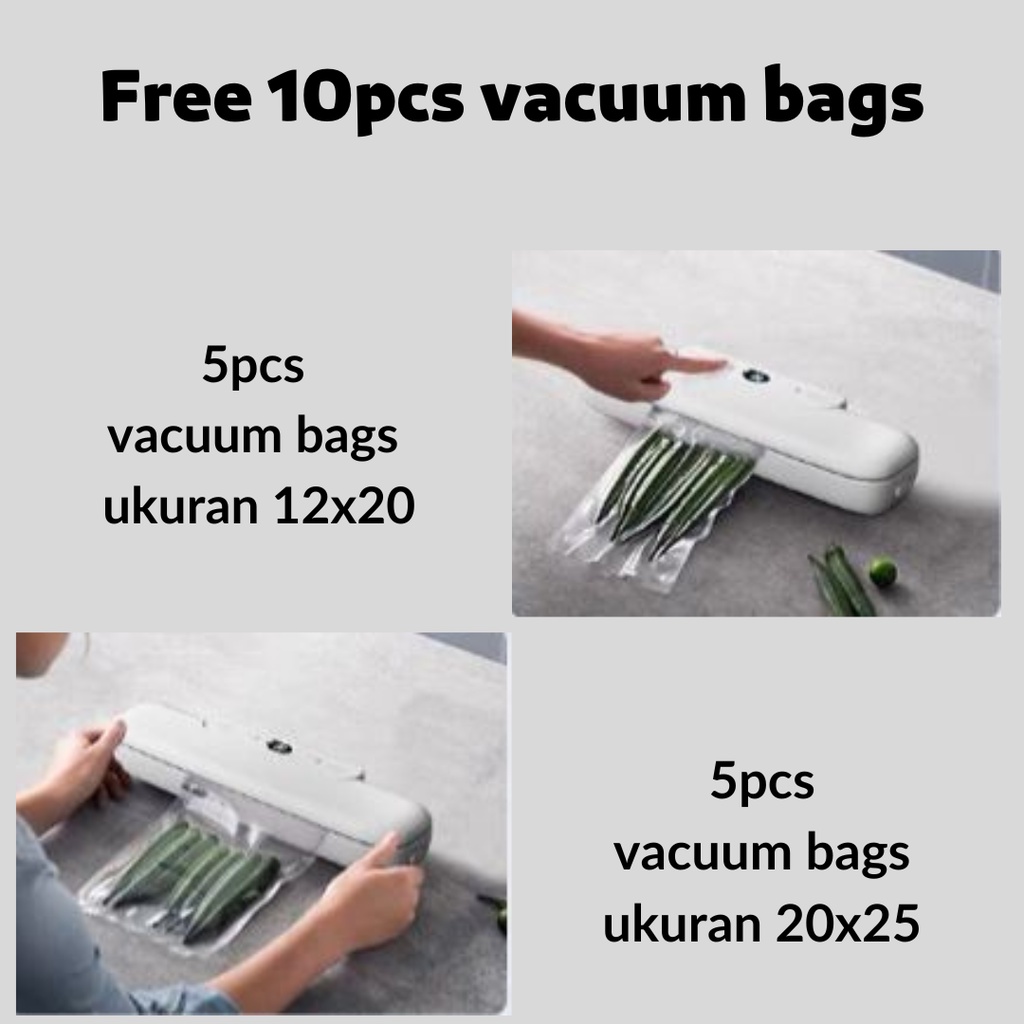 LDS Vacum Sealer Mesin Vakum Plastik - Vacum sealer Makanan Basah dan Kering Multifungsi FK-7912 ( Free 10pc Vacum Bags )
