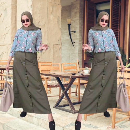 ROK SPAN // ROK KANCING // ROK KEKINIAN// ROK OOTD // CASUAL BUTTON SKIRT / ROK SPAN / MODEL KANCING KEKINIAN