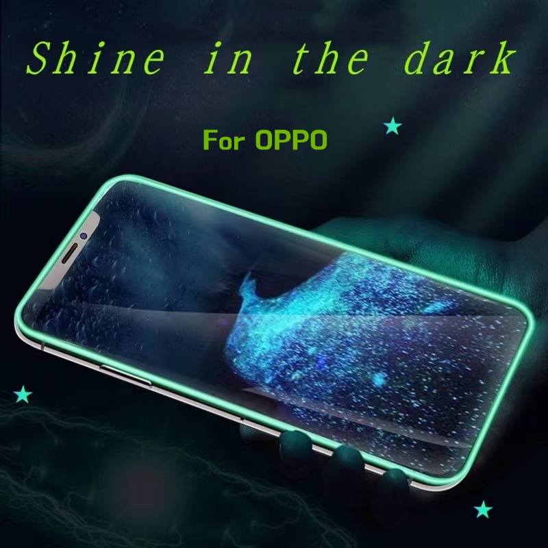 Tempered Glass Luminous Untuk OPPO A54 A53 A15 A15S A35 A5 A3S A5S A7 A9 2020 A1K A12 A9X F11 Pro Reno4 Reno 5 6