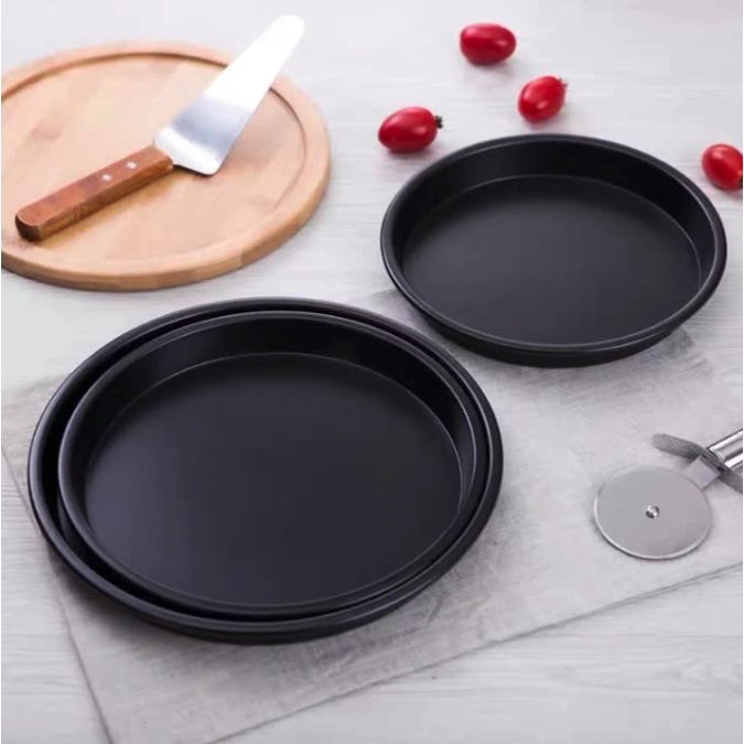 Premium Baking Tray Loyang Pizza Bulat Anti Lengket High Carbon Steel