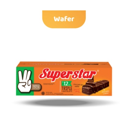 

ROMA SUPERSTAR TRIPLE CHOCOLATE EX 18 gr 16 GRAM ISI 12 WAFER PAK