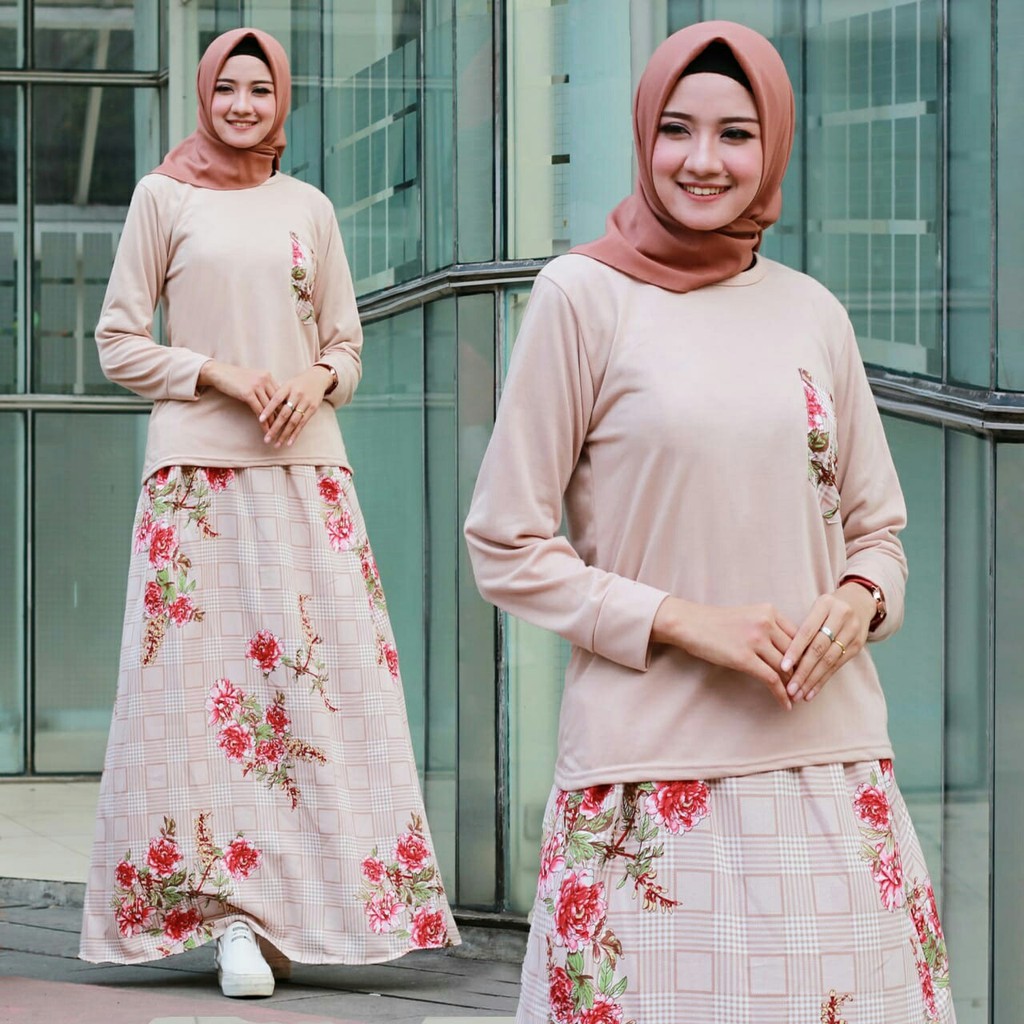 SET ROK WILONA / SETELAN WANITA MUSLIM / PAKAIAN WANITA SIMPLE / PAKAIAN WANITA HARI-HARI