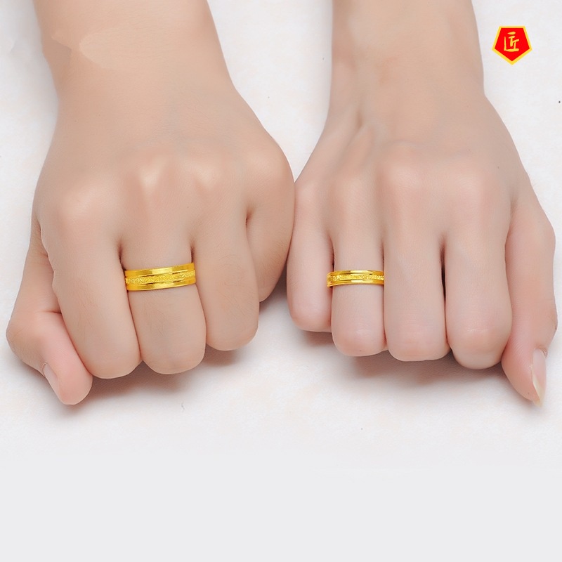 [Ready Stock]Simple Personality Gold Couple Rings