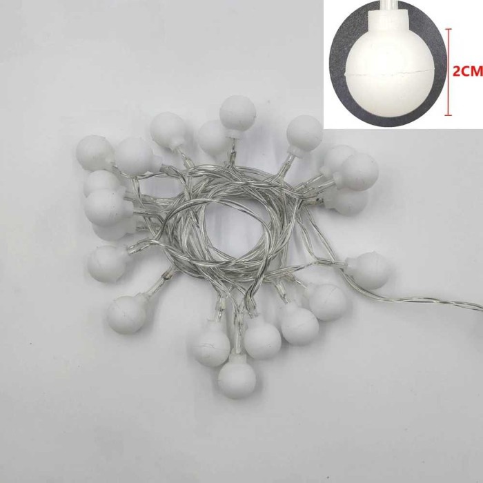 Lampu Hias Cafe Taman Fairy String Light 80LED 220V 10M Model Ball - Warm White