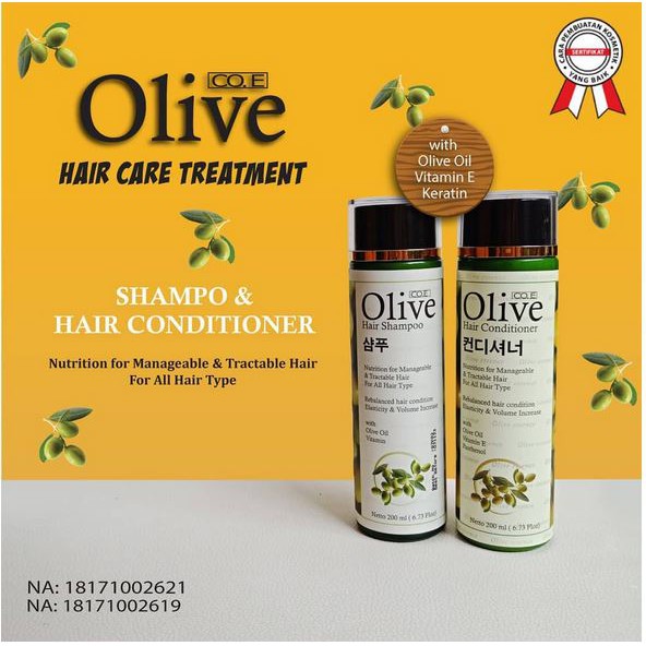 PAKET OLIVE HAIR SHAMPOO &amp; CONDITIONER KOREA BPOM