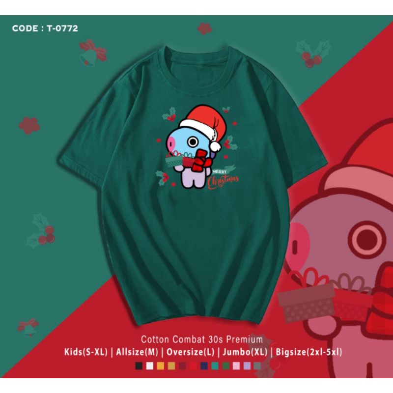 KAOS NATAL MANG BT21/T-SHIRT MERRY CHRISTMAS BT21 MANG