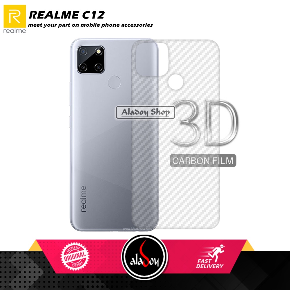 Case REALME C12 Armor Fusion Transparent Casing Free Skin Carbon 3D