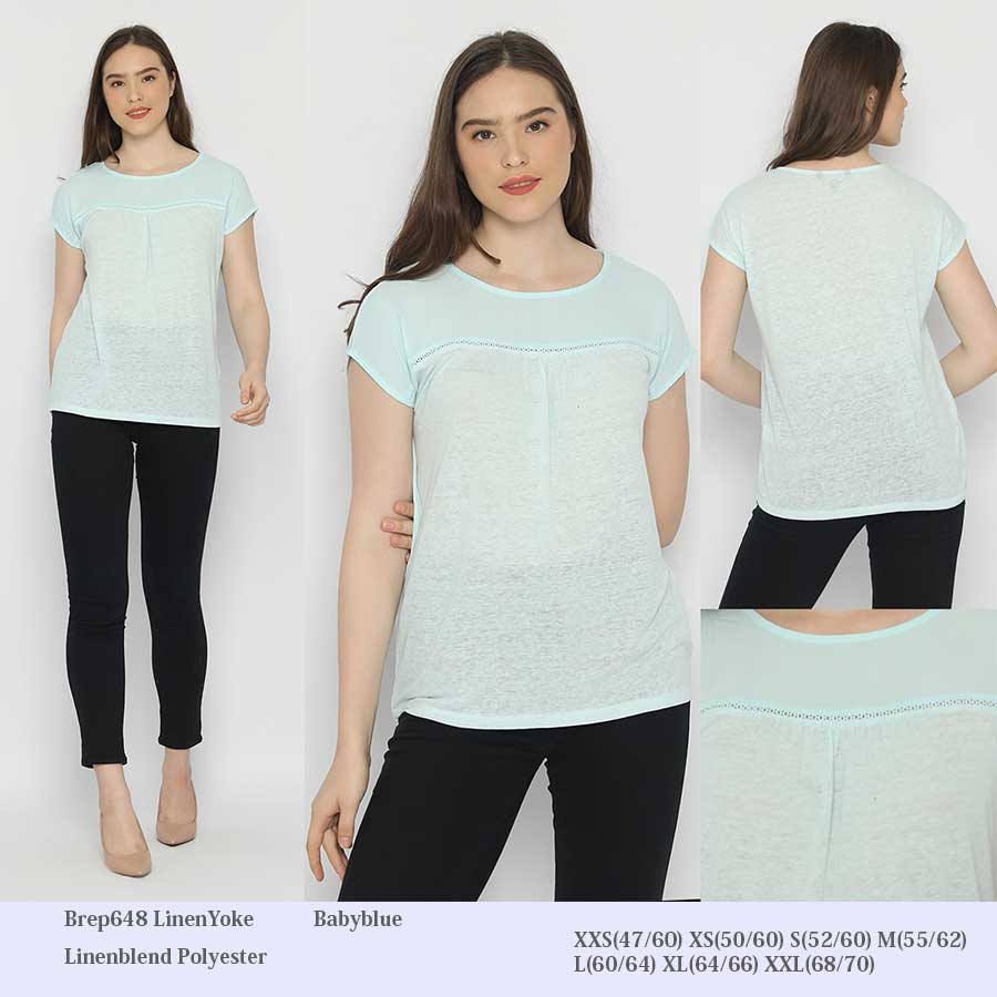 BLOUSE WANITA BREP648 LINENYOKE BLOUSE-4