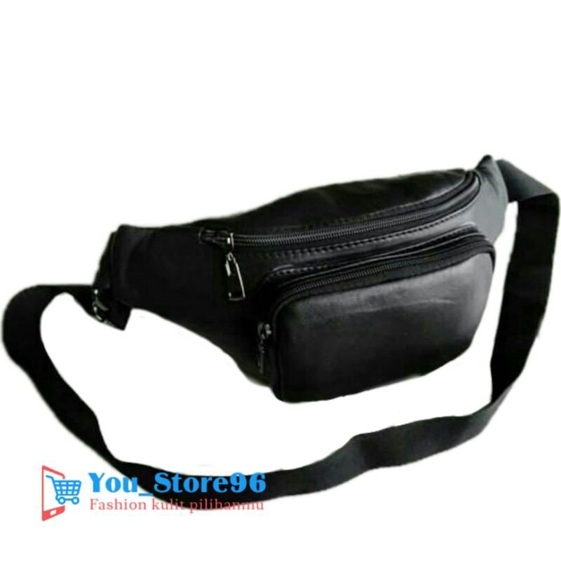 WAISTBAG TAS PINGGANG PRIA KULIT ASLI ORI TERMURAH