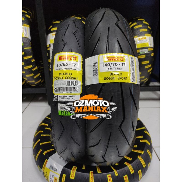 Paket Ban Pirelli Diablo Rosso Corsa 2 II 90/80-17 & 140/70-17 DRSport (Paket Ban GSX)