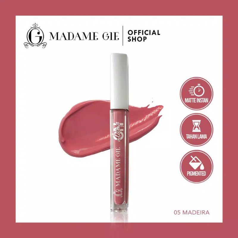 madam gie lip cream matte lipstik mate gisel