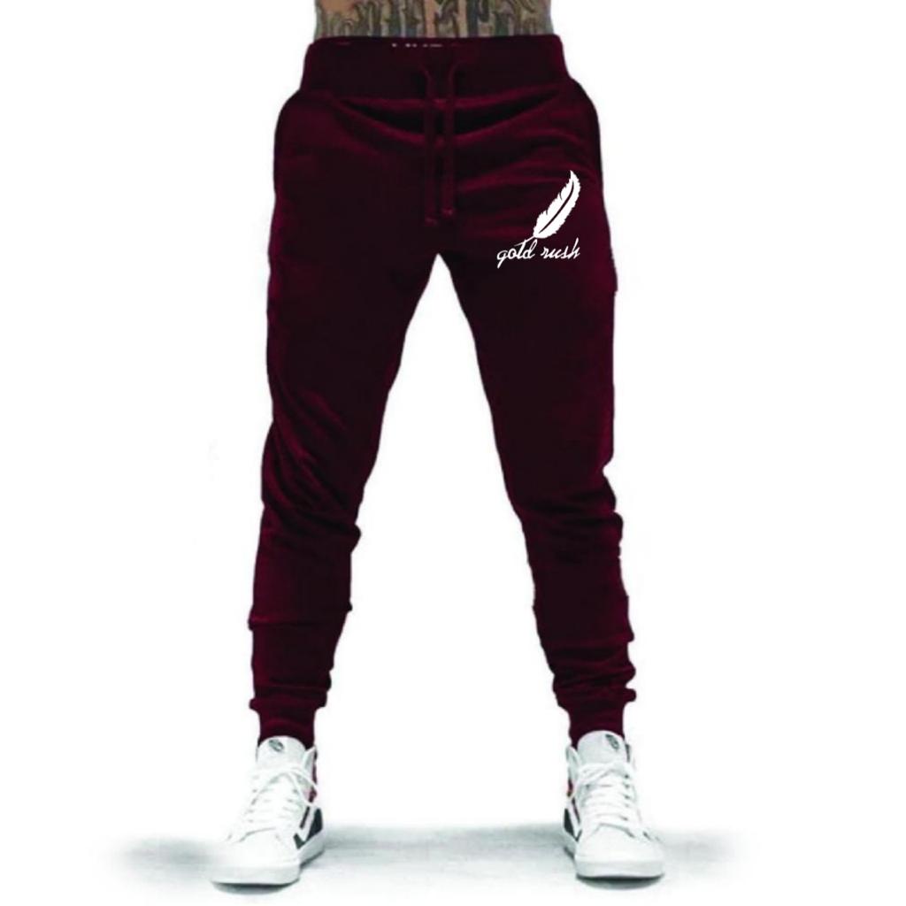 CELANA PANJANG JOGGER BULU AYAM GOLD RUSH UNISEX BAHAN FLEECE TEBAL / KUALITAS BAGUS / JOGGER PRINTING