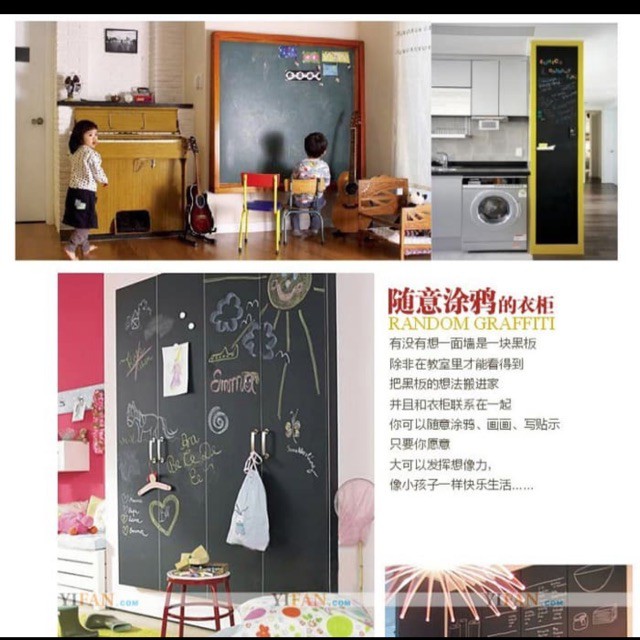 

Papan Tulis tinggal tempel Self Adhesive Blackboard hitam praktis [ GL ]