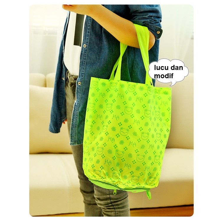 Trend-TOTE SHOPING SHOPPING BAG KARAKTER HEWAN KANTONG TAS BELANJA LIPAT