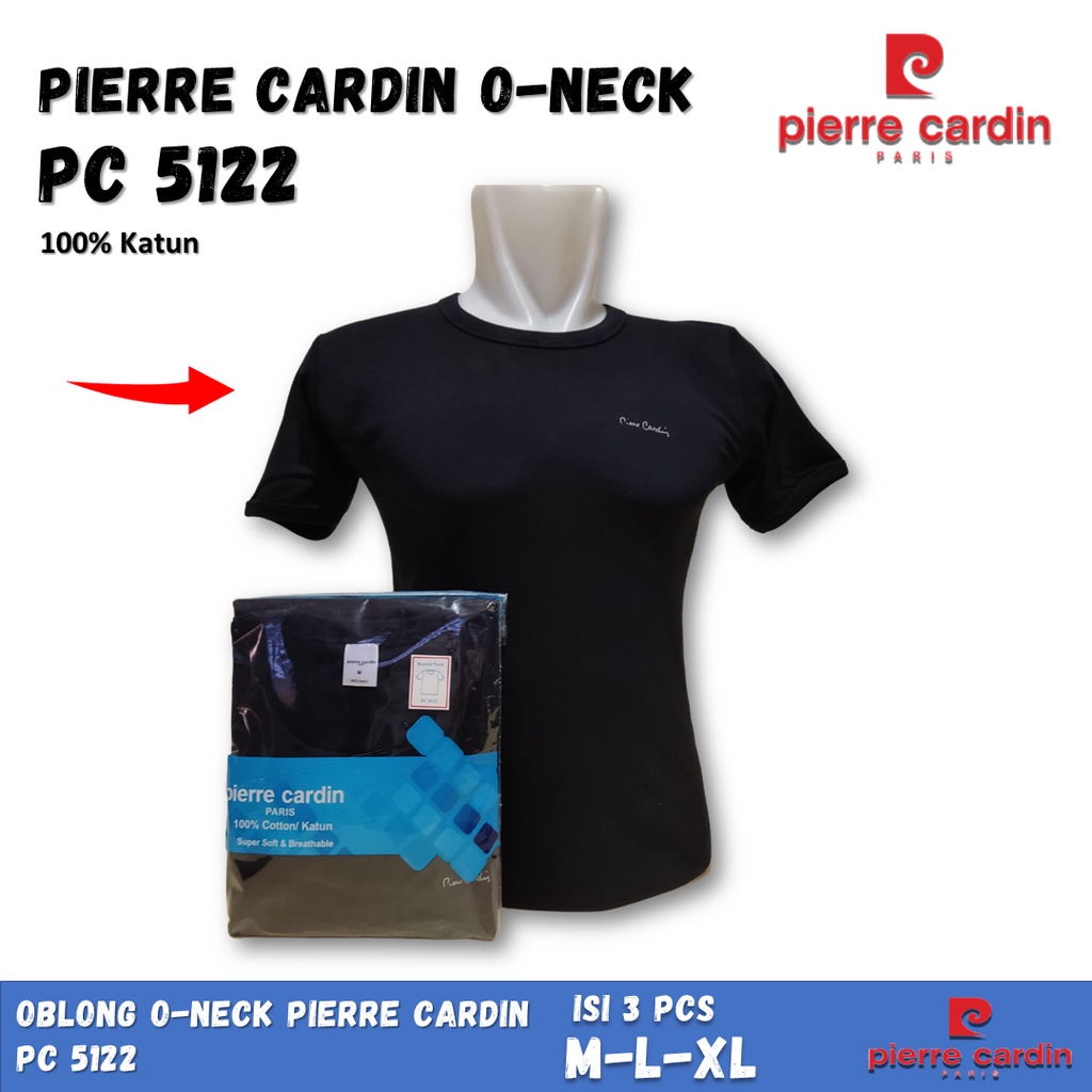 PIERRE CARDIN Kaos Oblong Pria O-Neck PC 5122 Isi 1 Pcs Hitam