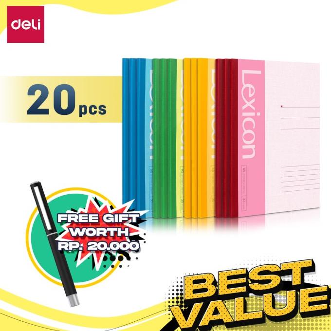 

Deli Combo ATK Ekonomis 20pcs Buku Catatan 30-48lbr Gratis GelPen 795X