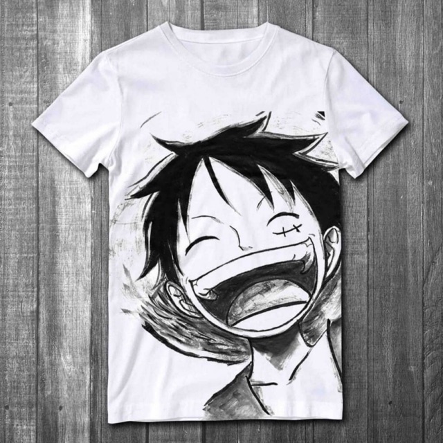 F3 / LUFFI ONE PIECE / KAOS PRIA / KAOS ANIME /WISHSHOP