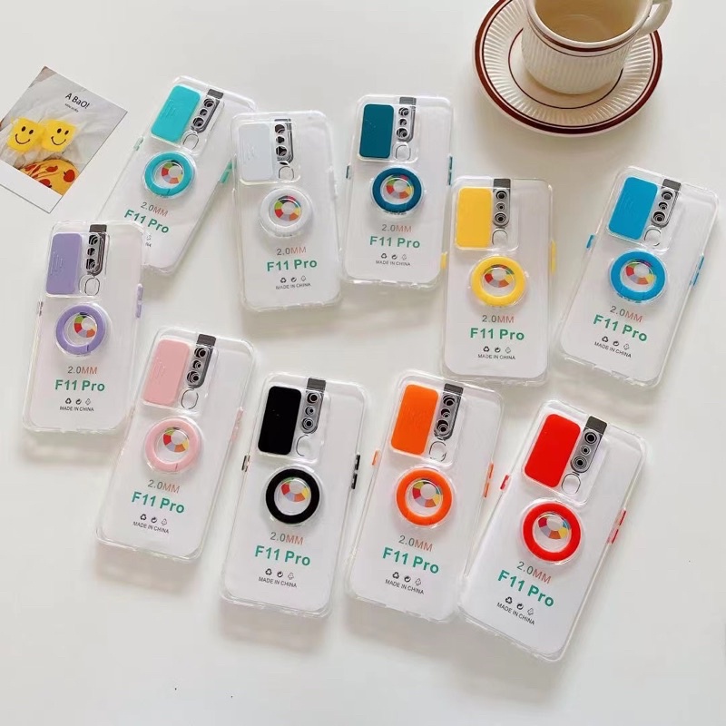 (Moza) Casing clear macaron slide camera xiaomi Redmi 10 note 8 MI 11 LITE