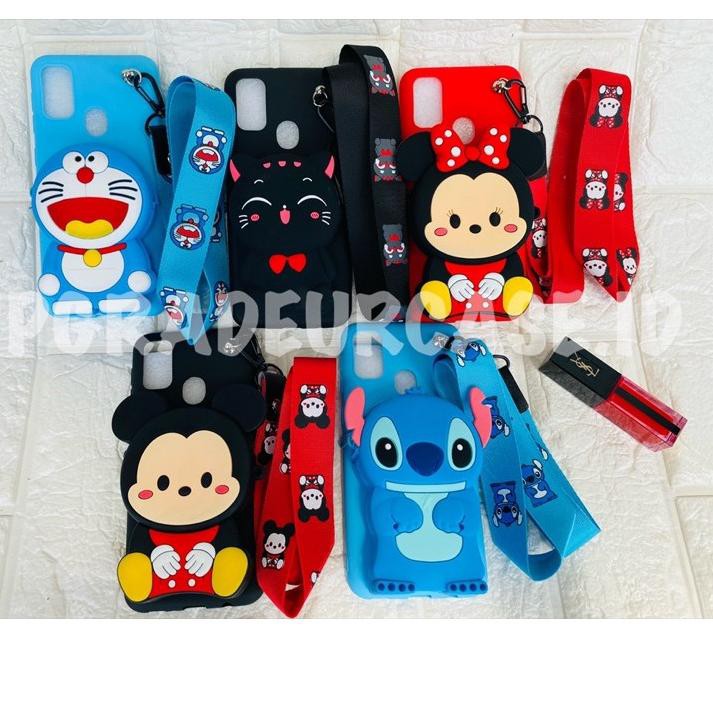 Terlaris XIAOMI REDMI 9 PRIME 9A 9C REDMI 4A 4X 5A 6A Case Disney + Tali Gantung HP & Dompet Karakte