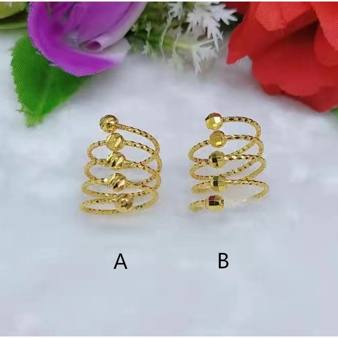 Cincin Xuping Biji Bola Lapis Emas 24k Perhiasan Fashion A,B
