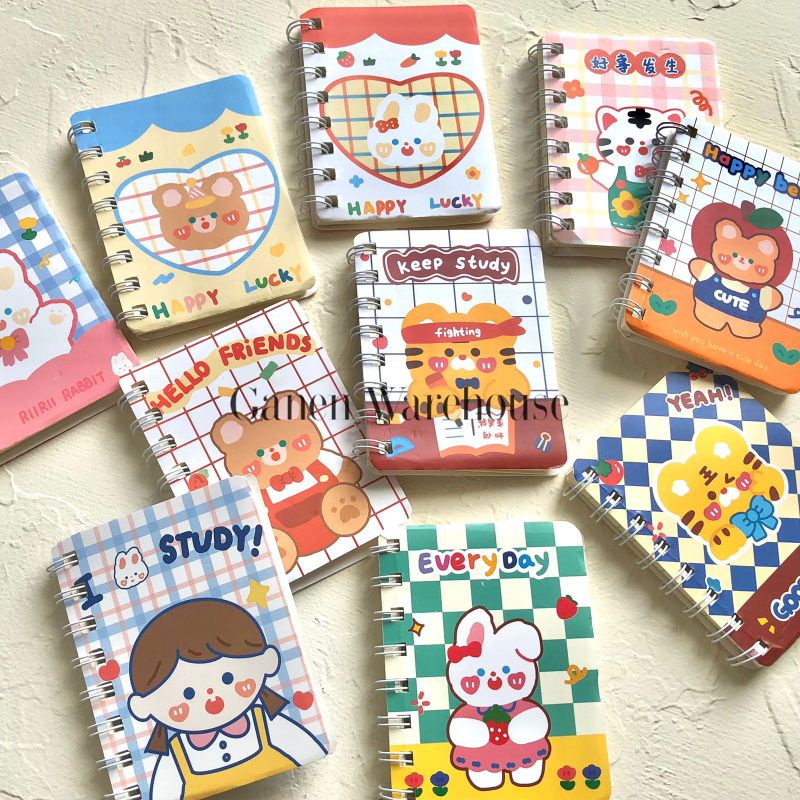 

[GW] Notebook Memo Buku Tulis Mini Garis Motif Kecil Korean