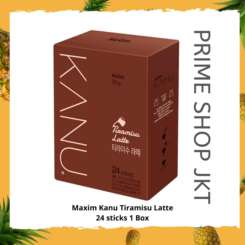 

Maxim Kanu Tiramisu Latte 1 box 24 Sticks Kopi Serbuk Instan Korea