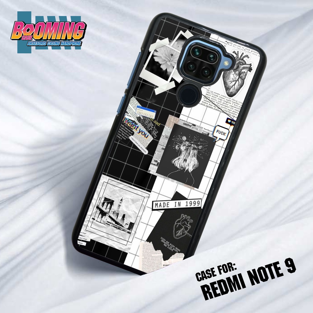 Casing Xiaomi Redmi Note 9 Hardcase 2D Glossy Case Motif BLACK AESTHETIC