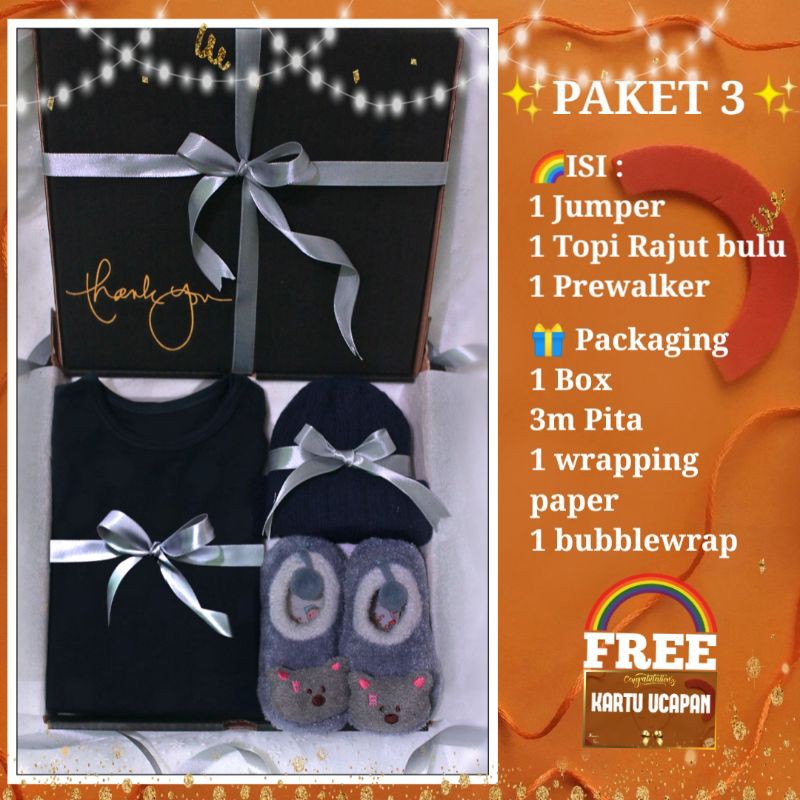 HAMPERS kado BAYI lahiran ulang tahun anak Baby gift box parsel BRANDED bajutasmurahku BTM-Paket 3 🎁:3