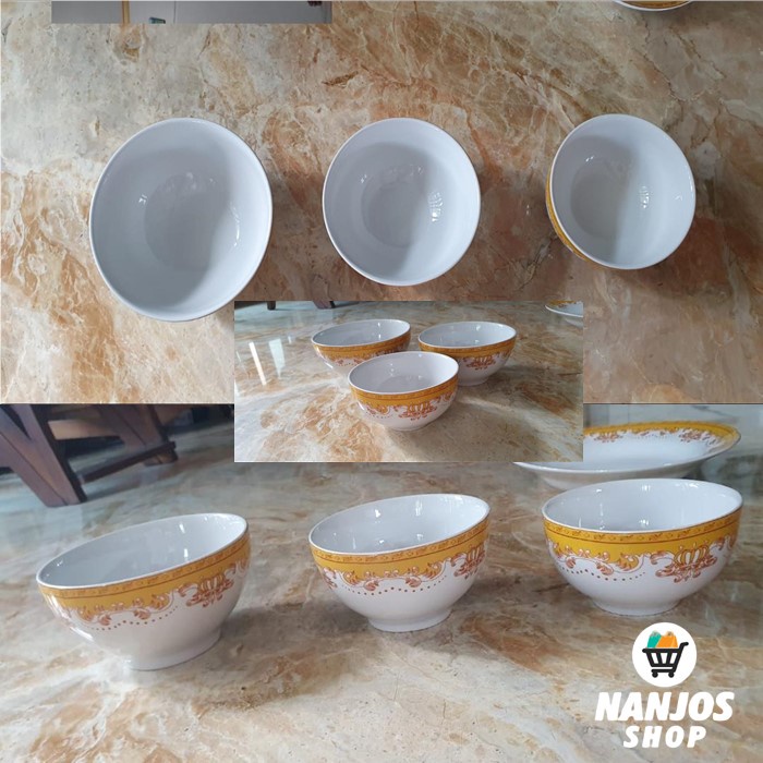 Kopin  Mangkuk / Mangkok Keramik Porcelain Bowl Mahkota Mewah Kpq 6b 6 Inci