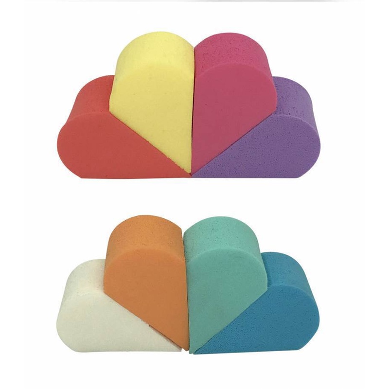 [8 Pcs Set Candy Color Triangle Shaped Makeup Sponge Blender] [Latex-Free Foundation Blending Sponge] [Cosmetic Puff For Applying Powder,Cream,Liquid]