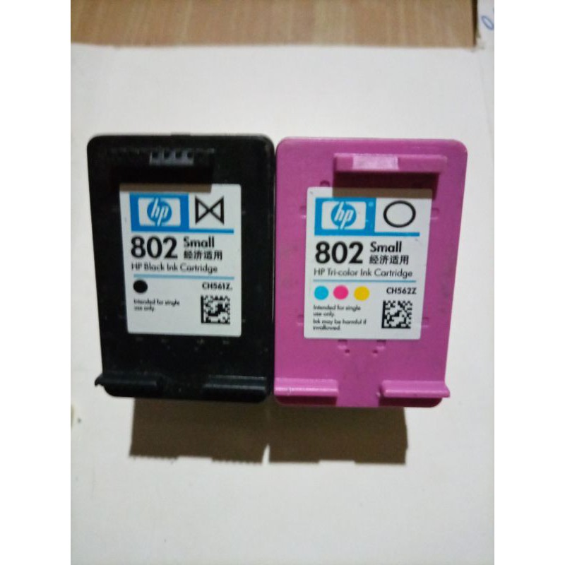 catridge hp 802 black/802 color kosongan